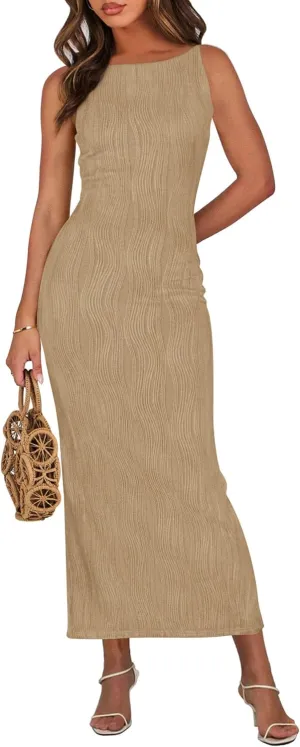 PRETTYGARDEN Womens Maxi Dress 2025 Summer Wedding Guest Dresses Spring Long Resort Wear Casual Bodycon Sun Dresses
