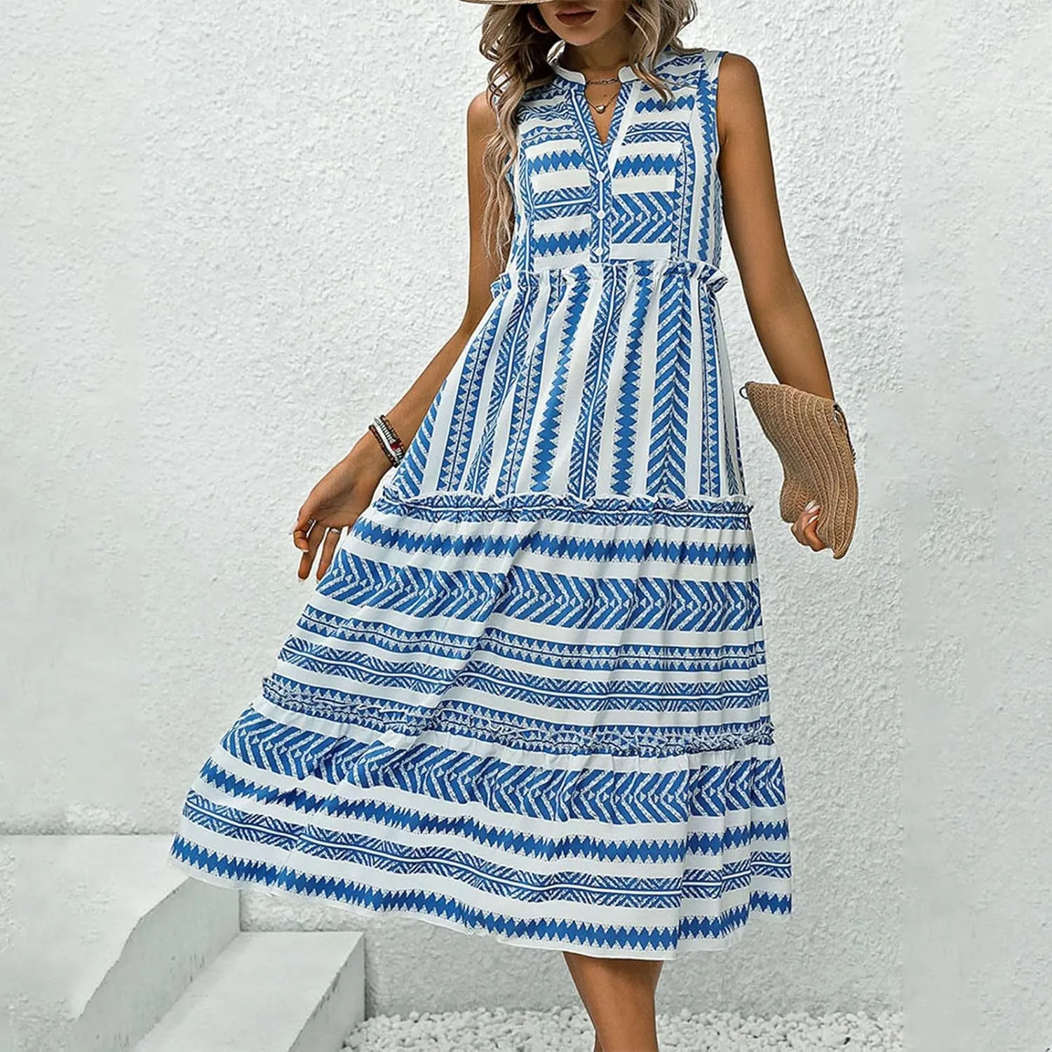 PTOLOCIF Casual Summer Dresses for Women Homecoming Dresses Women's Casual Beach Vacation Dress Fall Midi Dress