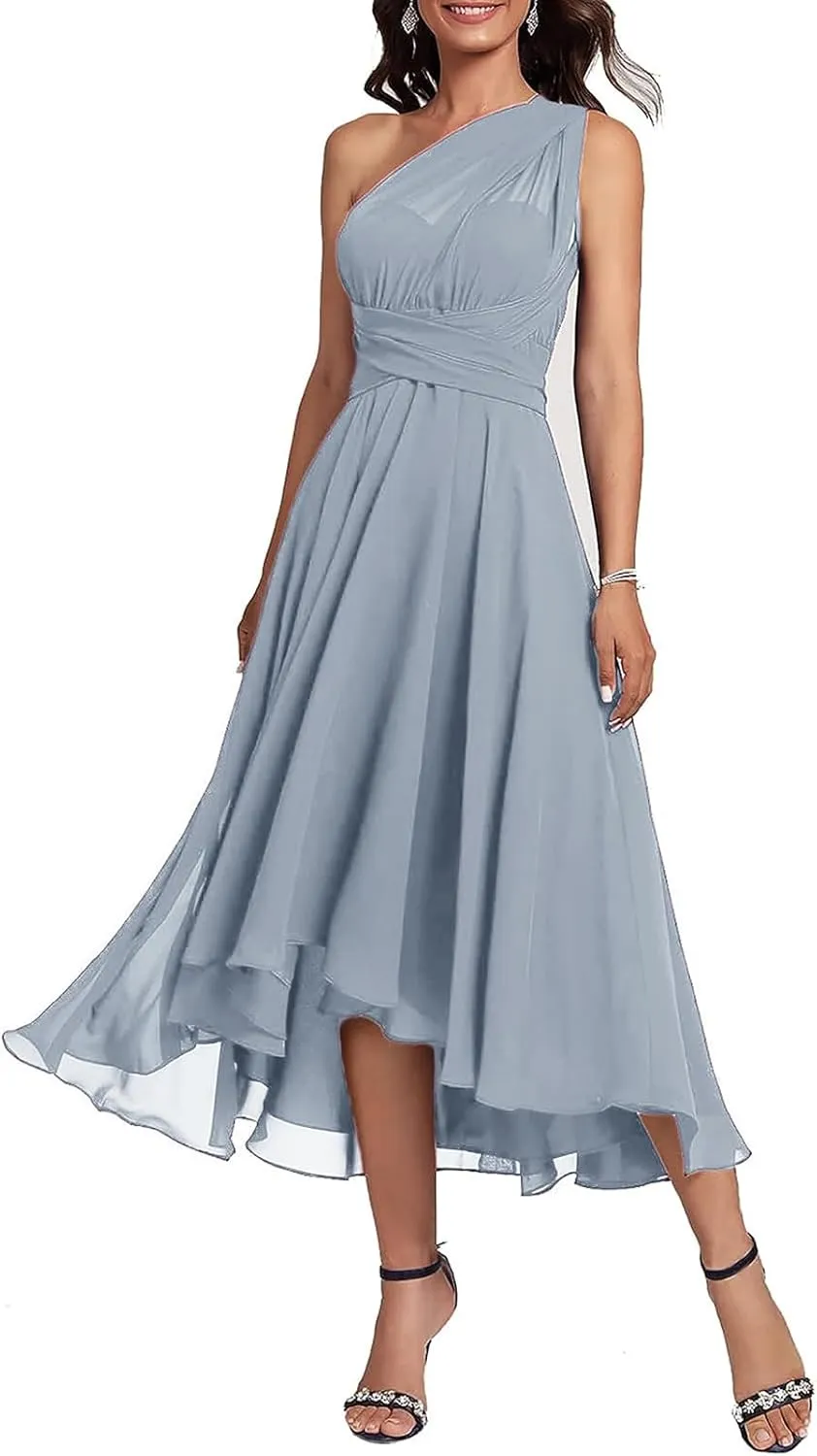 Roxanne Tea Length Infinity Bridesmaid Dresses High Low Convertible Wedding Guest Dress,Multiway Dress Evening Gown