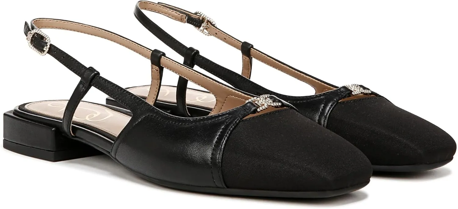 Sam Edelman Women's Kara Ballet Flat, Black Leather, 6