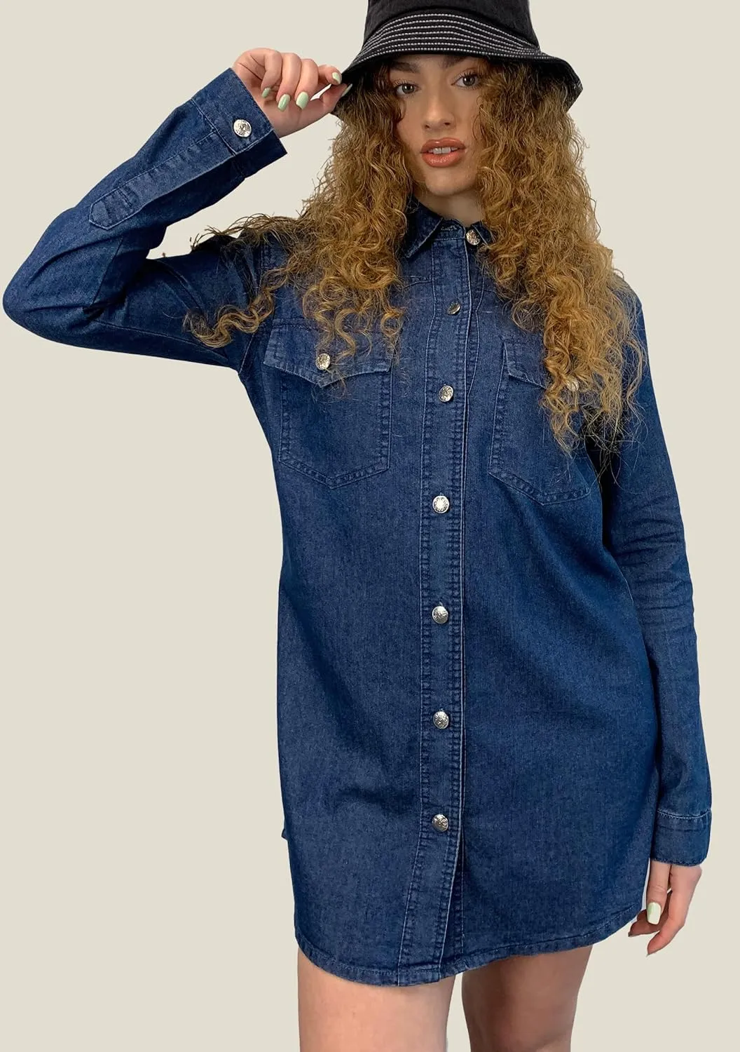 Shackets for Women 2025 - Long Sleeve Oversized Jean Jacket for Women - Casual Boyfriend Denim Button Down Shirt Women