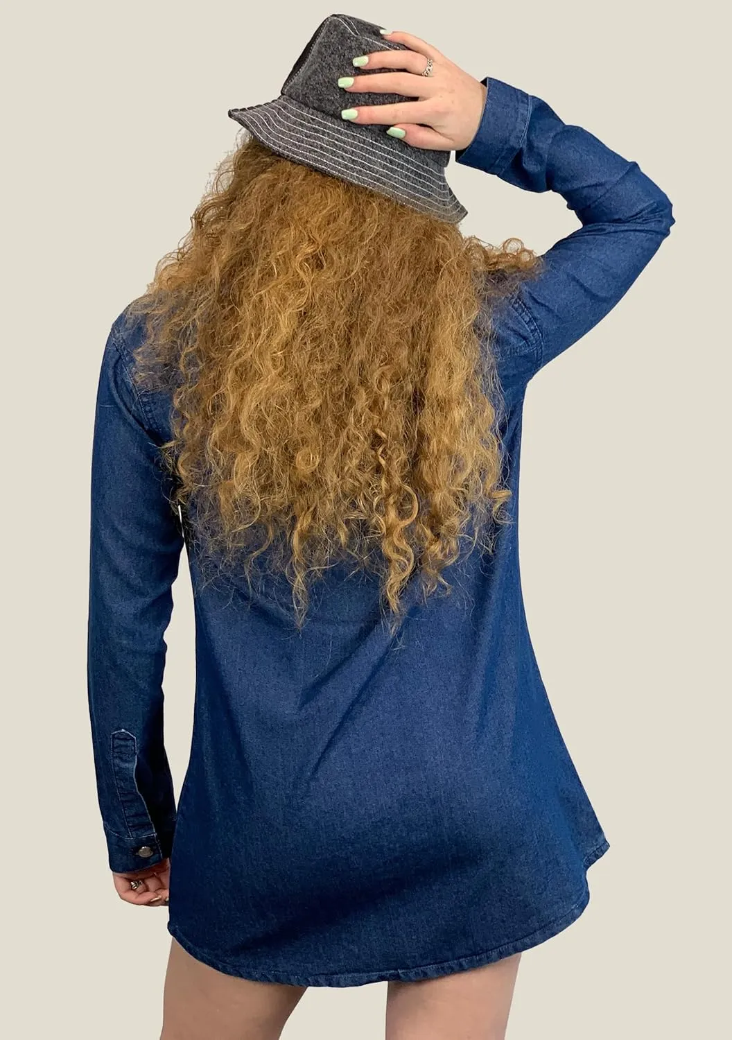 Shackets for Women 2025 - Long Sleeve Oversized Jean Jacket for Women - Casual Boyfriend Denim Button Down Shirt Women