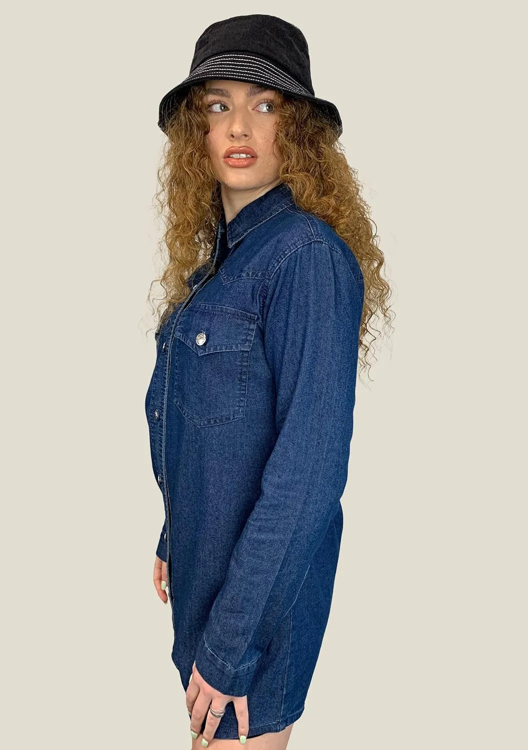 Shackets for Women 2025 - Long Sleeve Oversized Jean Jacket for Women - Casual Boyfriend Denim Button Down Shirt Women