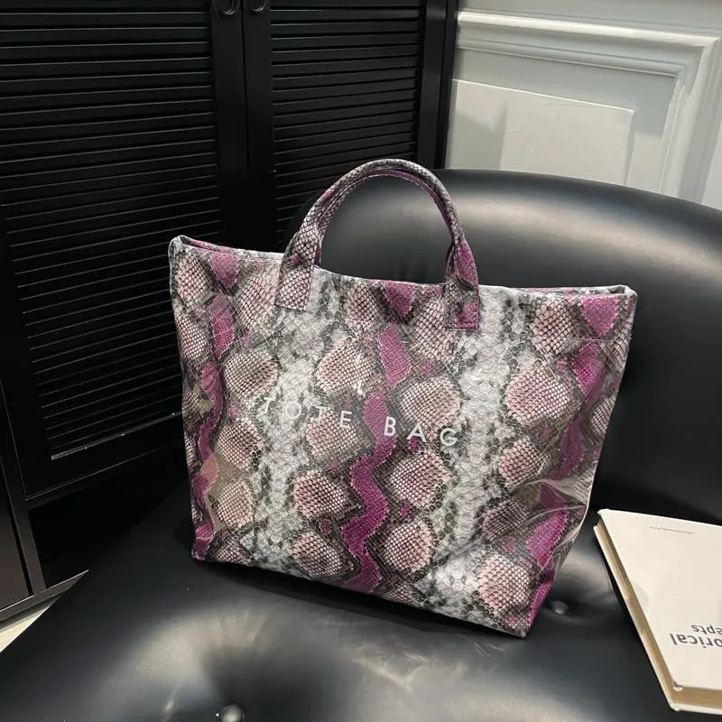 Snake Print PU Handbag - Stylish Hobo Purse for Women
