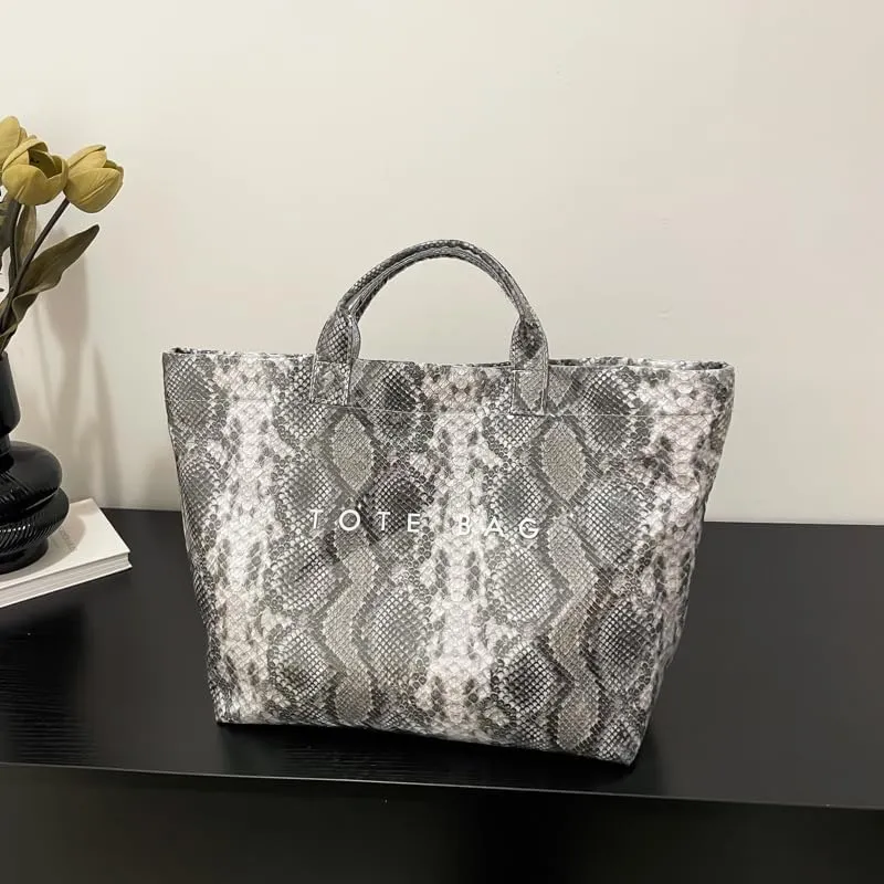 Snake Print PU Handbag - Stylish Hobo Purse for Women