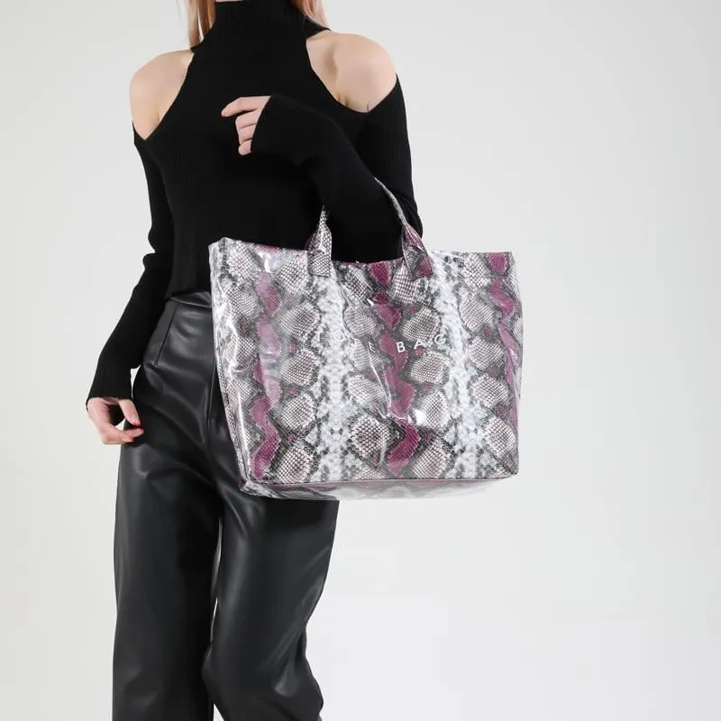 Snake Print PU Handbag - Stylish Hobo Purse for Women