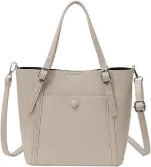 Stylish Vegan Leather Tote Bag for Women Large Commute Handbag Purse Crossbody Shoulder Bag Top Handle Satchel