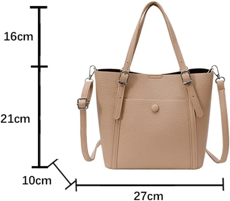 Stylish Vegan Leather Tote Bag for Women Large Commute Handbag Purse Crossbody Shoulder Bag Top Handle Satchel
