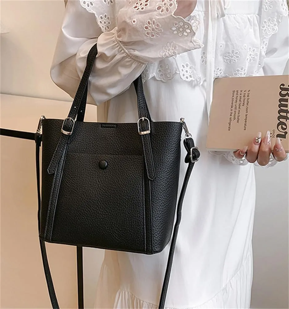 Stylish Vegan Leather Tote Bag for Women Large Commute Handbag Purse Crossbody Shoulder Bag Top Handle Satchel