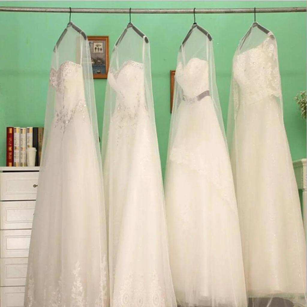 Stylish Wedding Dress Garment Bag - Pack of 2-5, Long Length 6m/8m, White, 2 Pcs