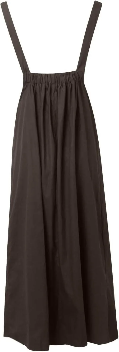 Summer Dresses for Women 2024 Casual Trendy Suspender Loose Retro Long Straps Solid Flowy Skirts with Pockets Y2K Clothes