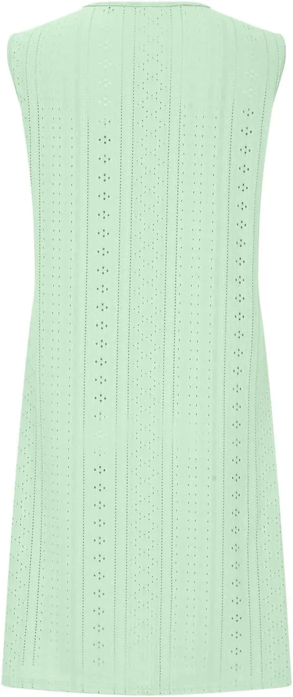 Summer Dresses for Women 2025 Sleeveless Beach Casual Sundresses Swimsuit Cover Ups Spring Casual Loose Tank Dress