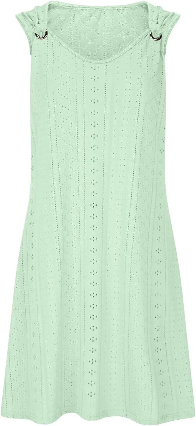 Summer Dresses for Women 2025 Sleeveless Beach Casual Sundresses Swimsuit Cover Ups Spring Casual Loose Tank Dress