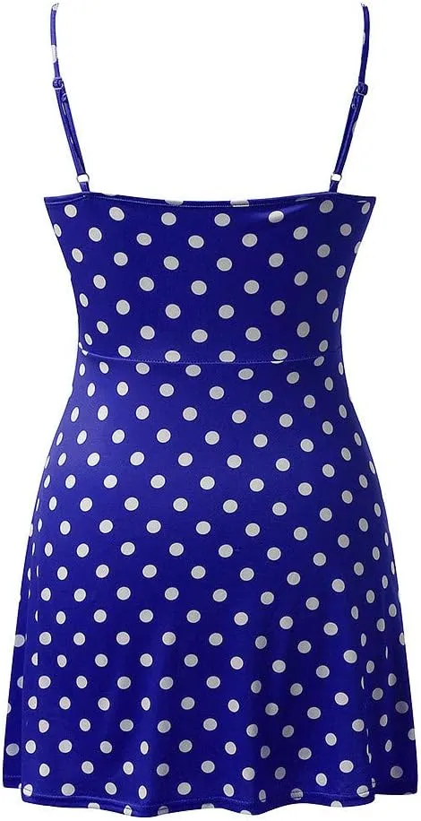 Summer Dresses for Women 2025 V-Neck Spaghetti Strap Bowknot Backless Sleeveless Lace Mini Swing Skater Dress