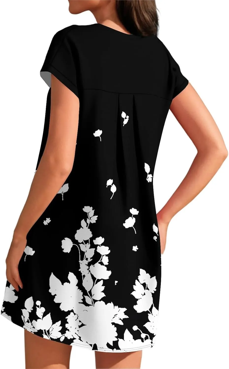 Summer Dresses for Women 2025s Casual Cap Sleeve Crewneck Loose Mini Dresses Casual Retro Beach T Shirt Dres