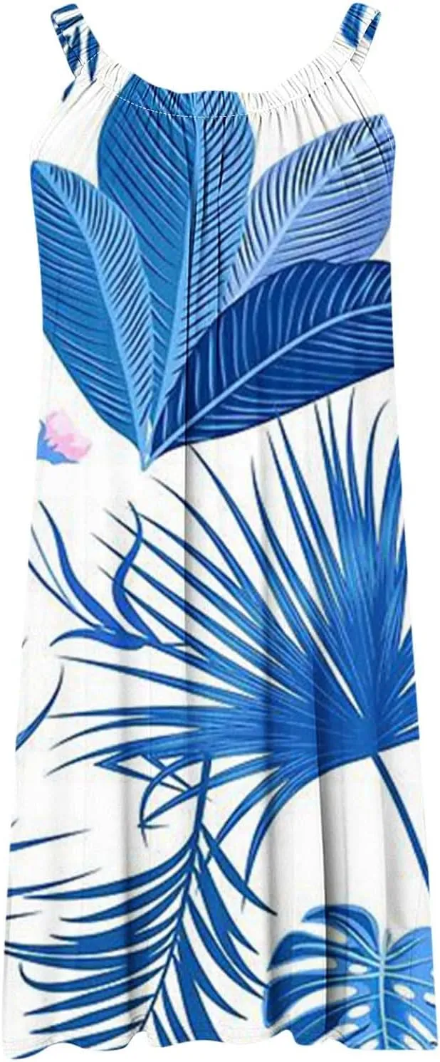 Summer Dresses for Women Vacation 2024 Casual Flowy Floral Beach Sun Dress Casual Plus Size Slip Dress 2024