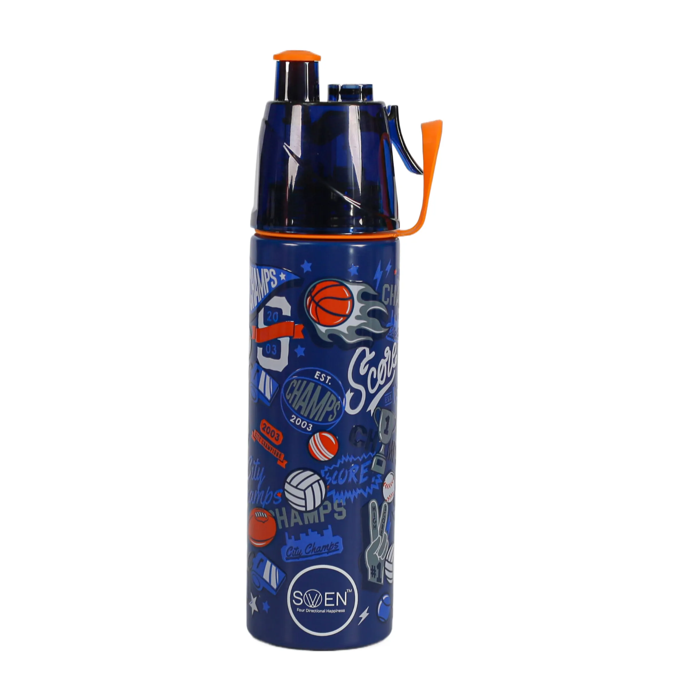 Swen Insulated Stainless Steel Sports Theme Mist Bottle, Blue Color - 490Ml