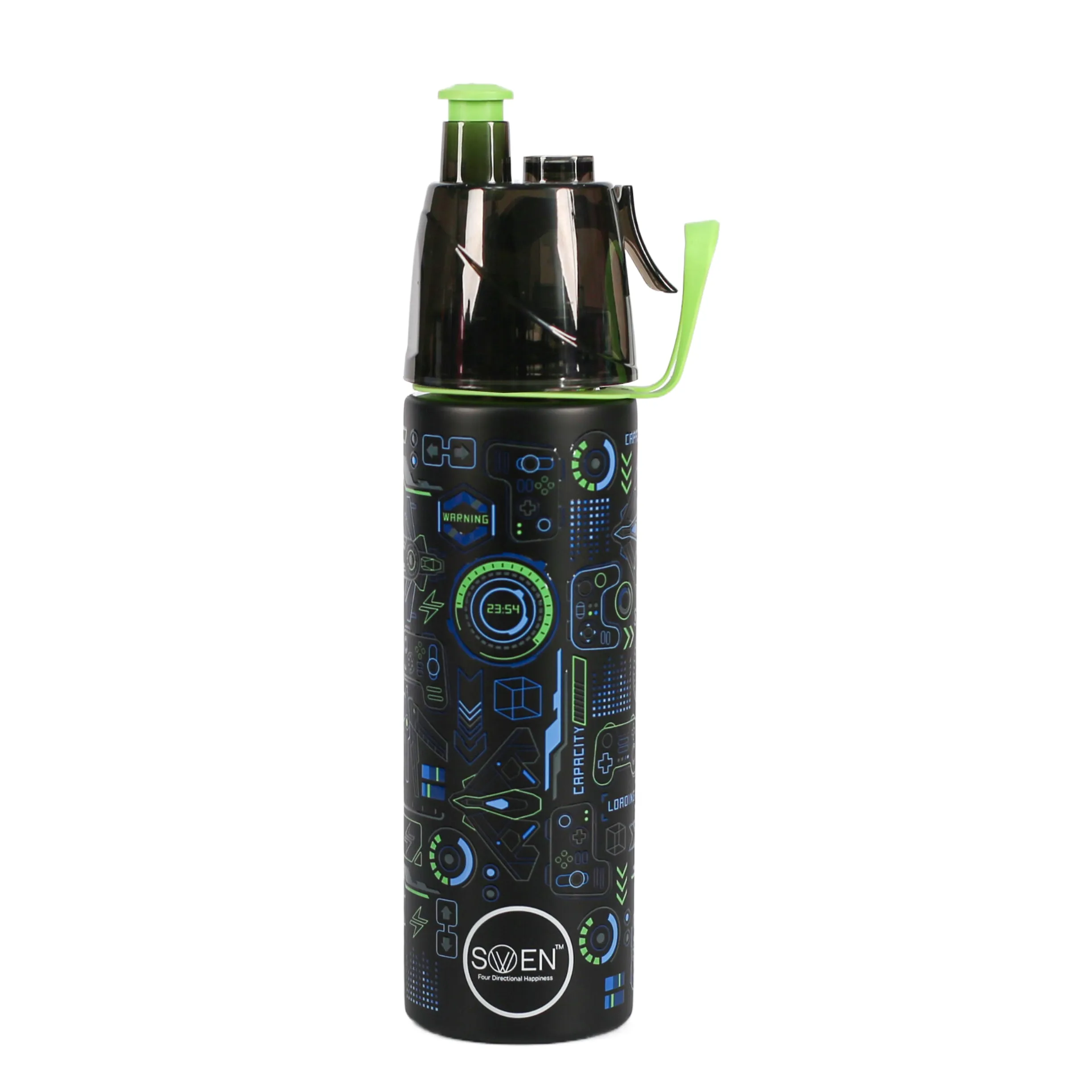 Swen Insulated Stainless Steel Tech Theme Mist Bottle, Blue Color - 490ml