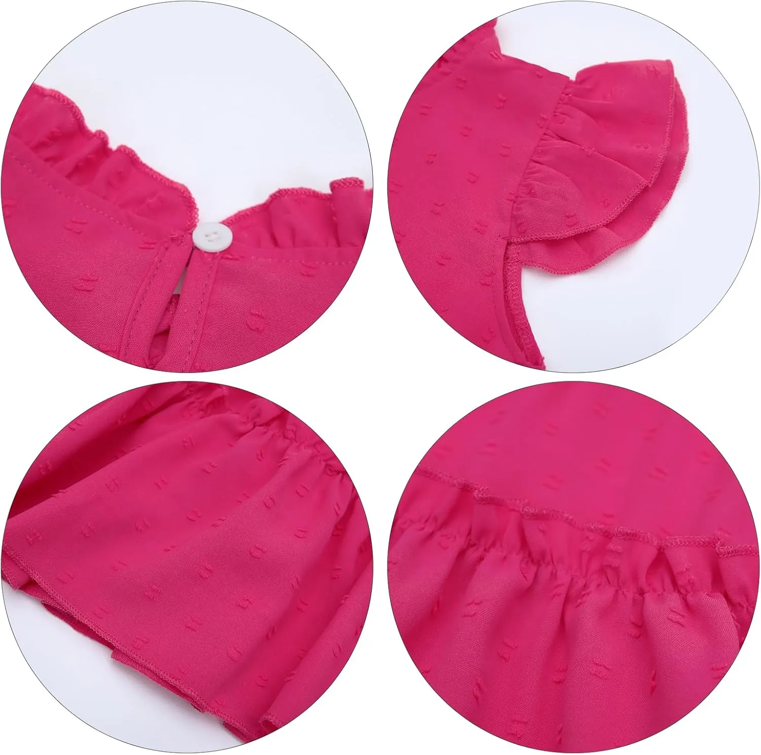 Toddler Girl Dress Hot Pink Flutter Sleeve Tiered Twirl A-Line Dress Summer Outfits Beach Party Sundress 2-7 Years