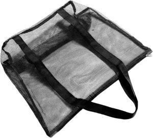 Transparent Mesh Tote Bag Large Capacity Beach Shoulder Bag for Family Travel Durable Holiday Storage Tote for Essentials Comfortable Single Strap Design