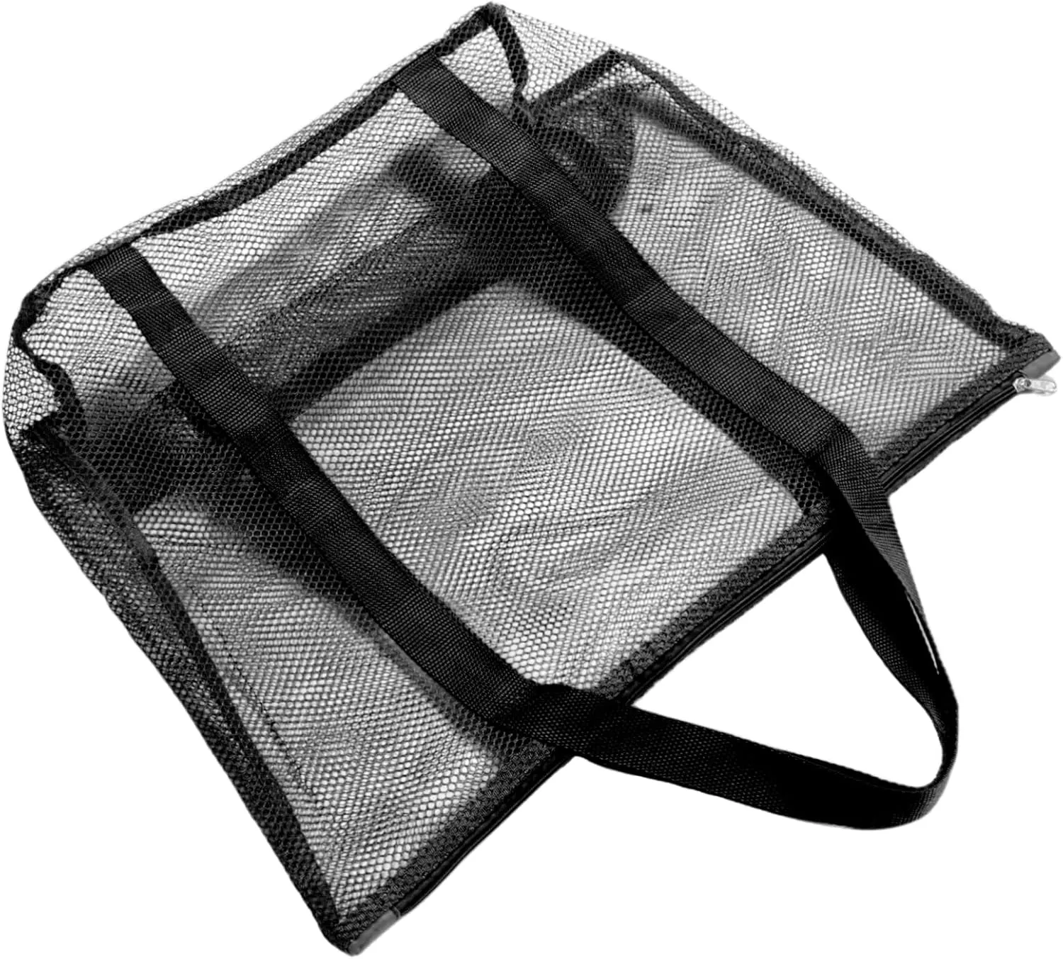 Transparent Mesh Tote Bag Large Capacity Beach Shoulder Bag for Family Travel Durable Holiday Storage Tote for Essentials Comfortable Single Strap Design