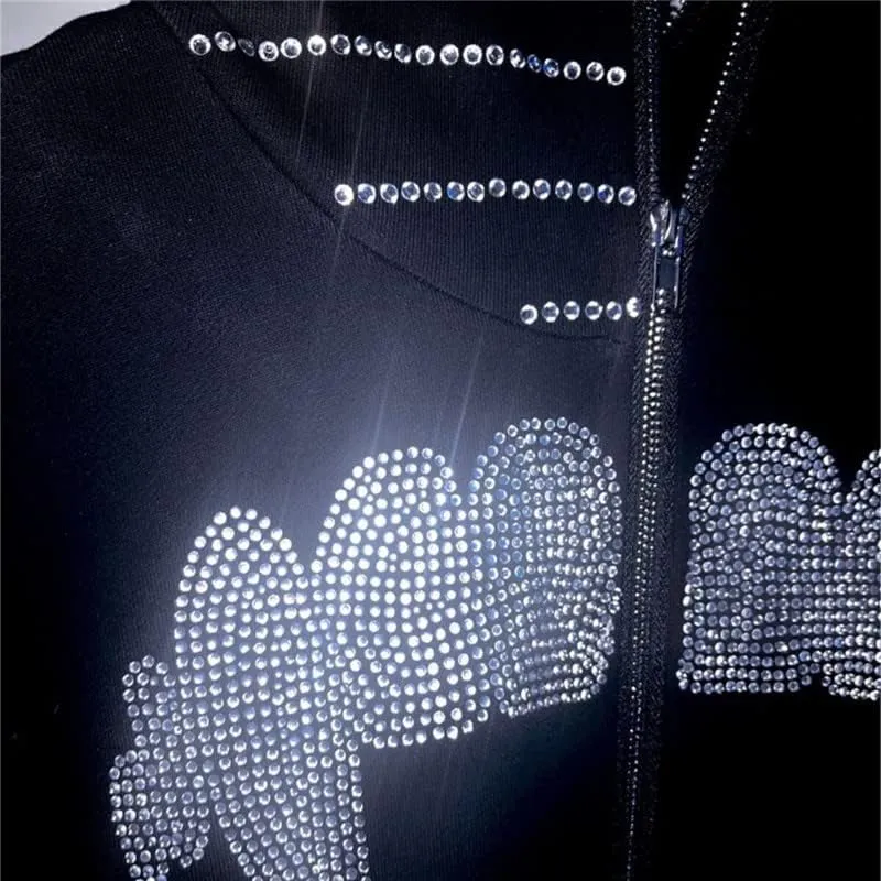Unisex Oversize Jacket Grunge Punk Dark Sweatshirt Oversized Pullover Jacket Streetwear