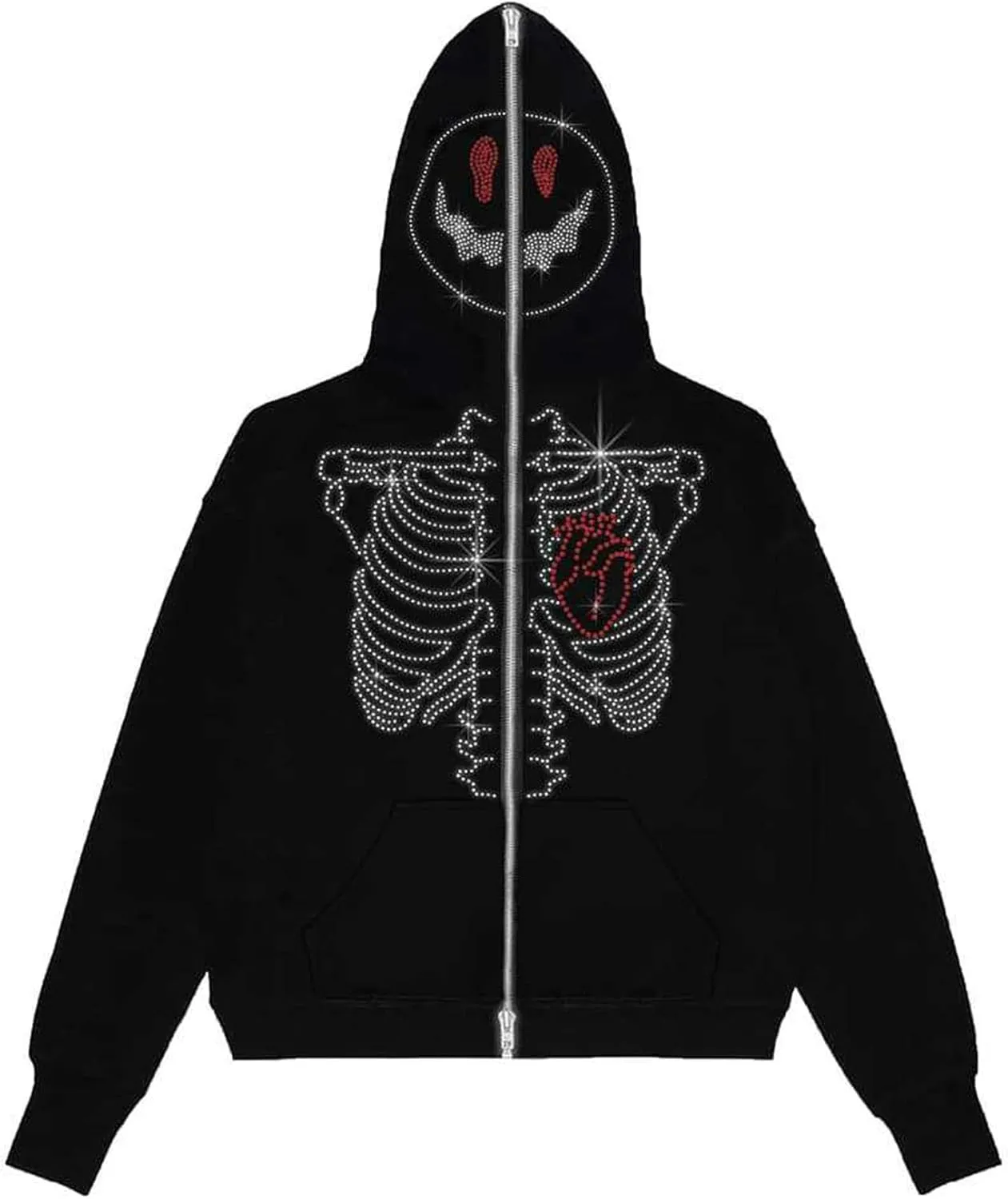 Unisex Oversize Jacket Grunge Punk Dark Sweatshirt Oversized Pullover Jacket Streetwear