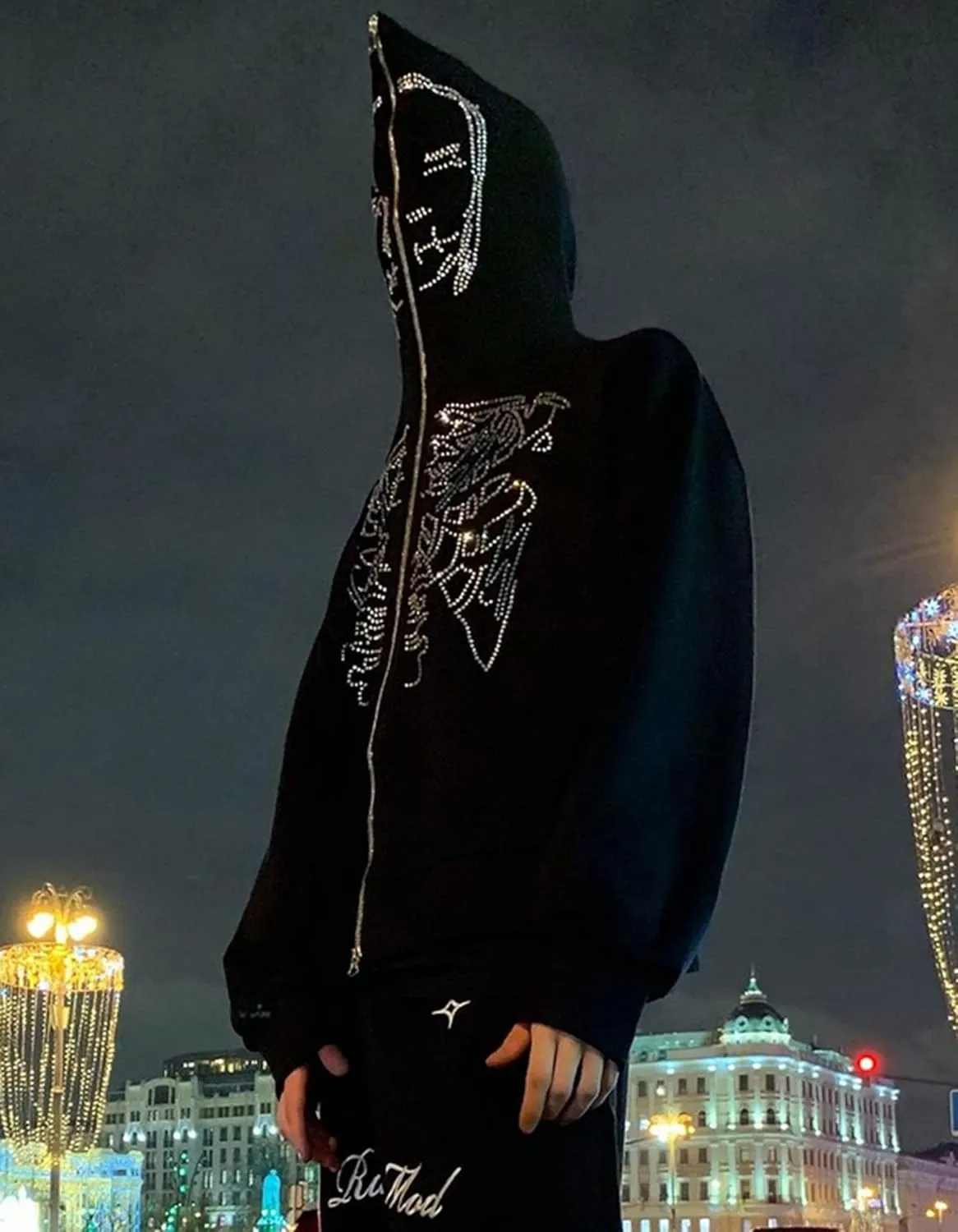 Unisex Oversize Jacket Grunge Punk Dark Sweatshirt Oversized Pullover Jacket Streetwear