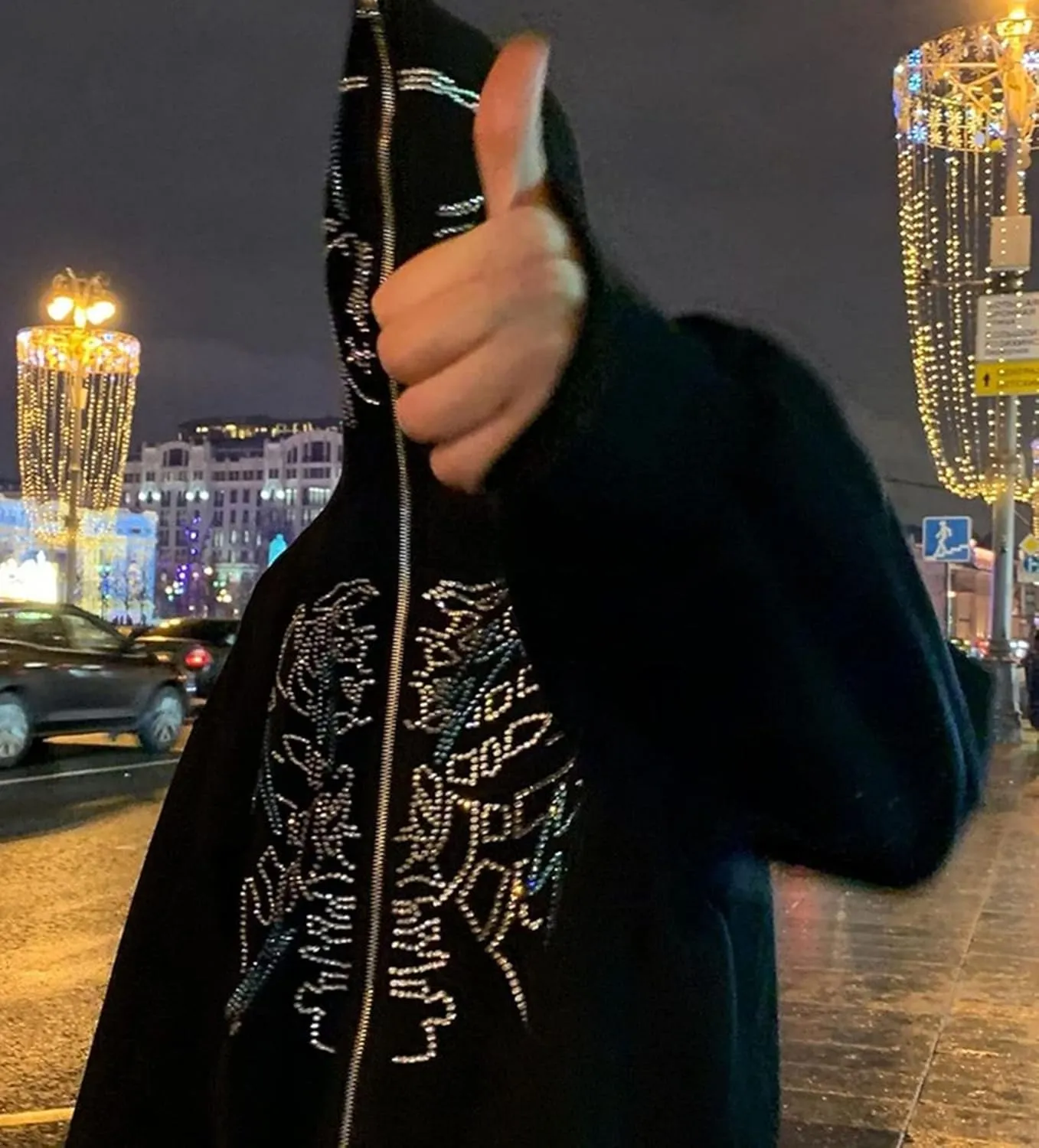 Unisex Oversize Jacket Grunge Punk Dark Sweatshirt Oversized Pullover Jacket Streetwear