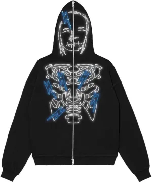 Unisex Oversize Jacket Grunge Punk Dark Sweatshirt Oversized Pullover Jacket Streetwear