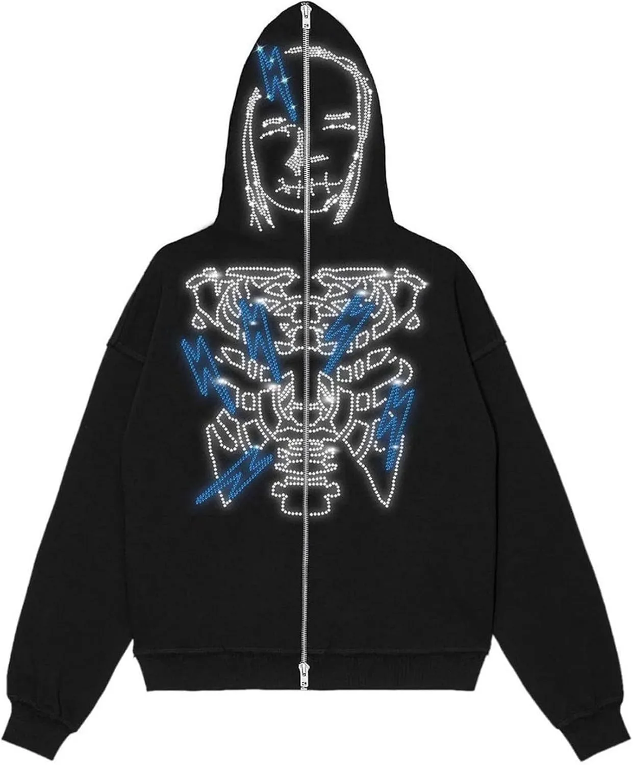 Unisex Oversize Jacket Grunge Punk Dark Sweatshirt Oversized Pullover Jacket Streetwear