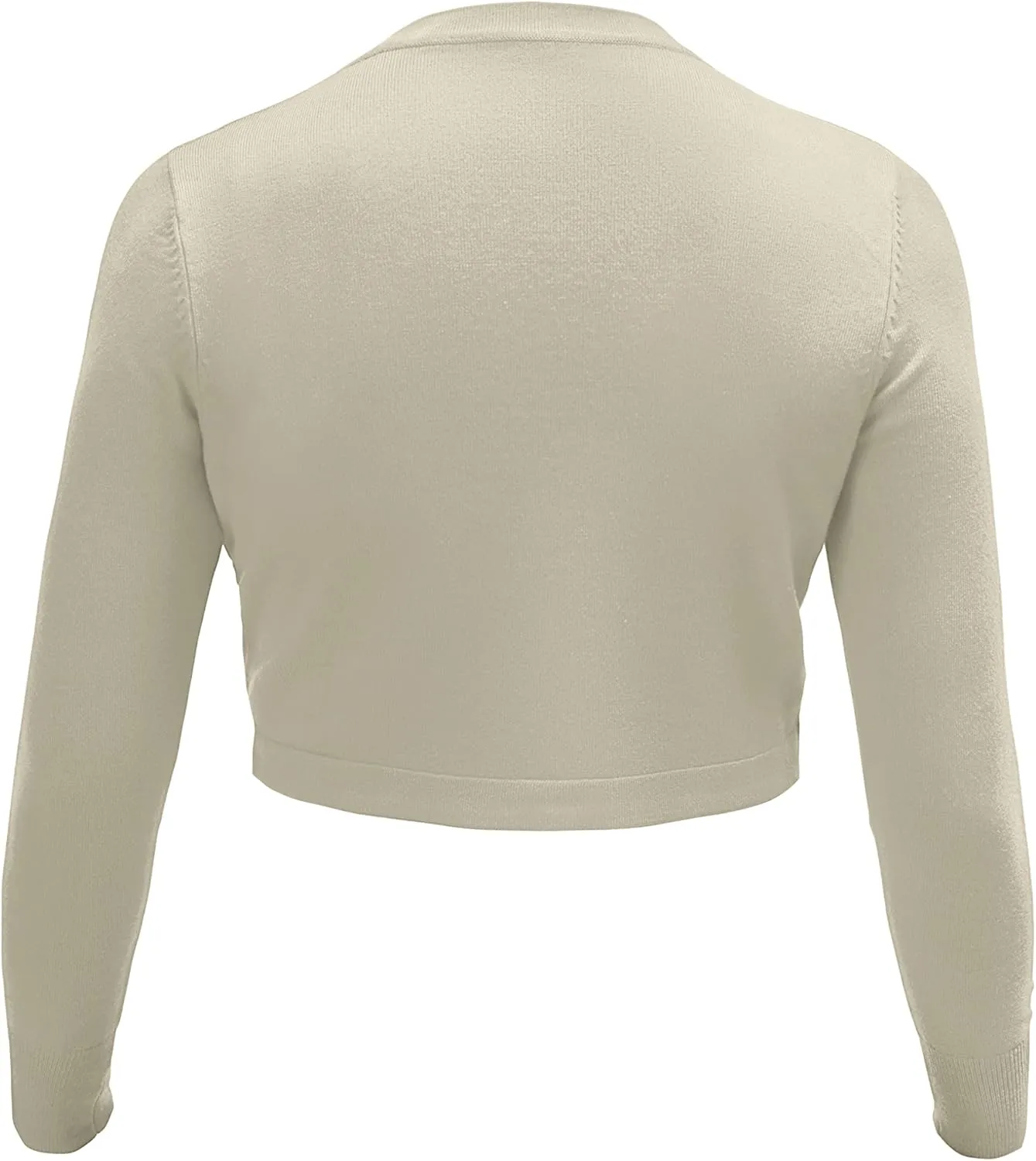 U.Vomade Women's Cropped Cardigan Bolero Shrug Open Front Sweater Long Sleeve S-1X