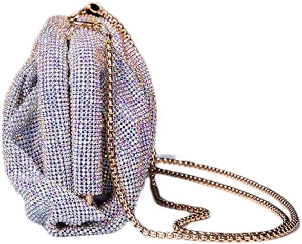 Women Full Diamonds Evening Handbag Rhinestone Clutch Purse for Party Prom Cocktail Wedding, Black