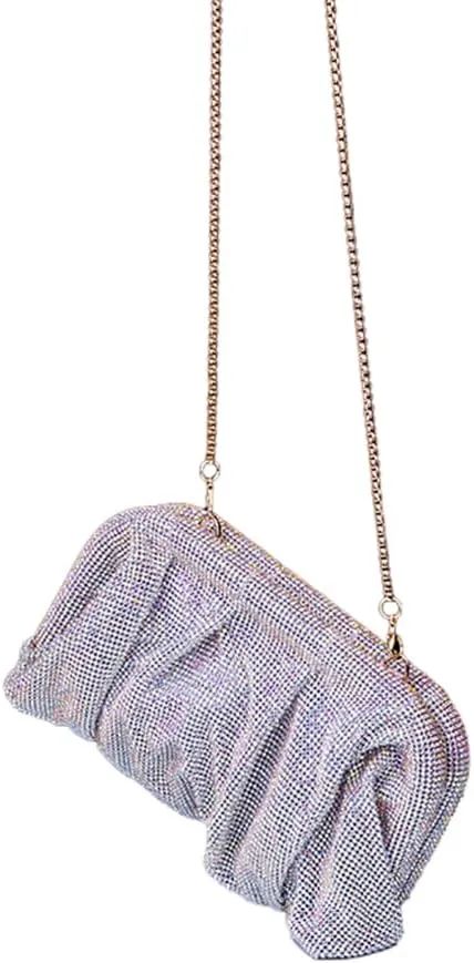 Women Full Diamonds Evening Handbag Rhinestone Clutch Purse for Party Prom Cocktail Wedding, Black