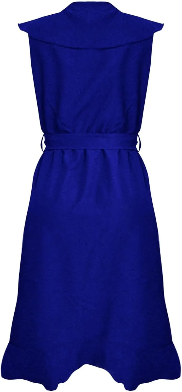 Women's 2025 Summer Wrap Midi Dress Casual Boho Deep V Neck Short Sleeve Ruffle Hem Split Beach Long Dresses