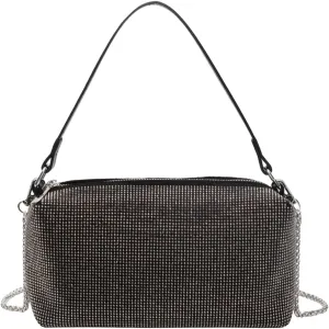Women's Evening Handbag Rhinestone Clutch Bag Bridal Wedding Purse Bling Crystal Shoulder Bag With Detachable Chain