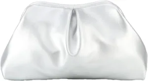 Womens Vegan Leather Clutch Purse Cloud Dumpling Bag Evening Handbag Pleated Clutch Crossbody Bag for Wedding Cocktail